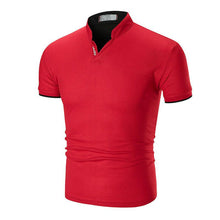 Load image into Gallery viewer, Hot Mens Shirt Solid Cotton Slim Fit Short Sleeve V-Neck
